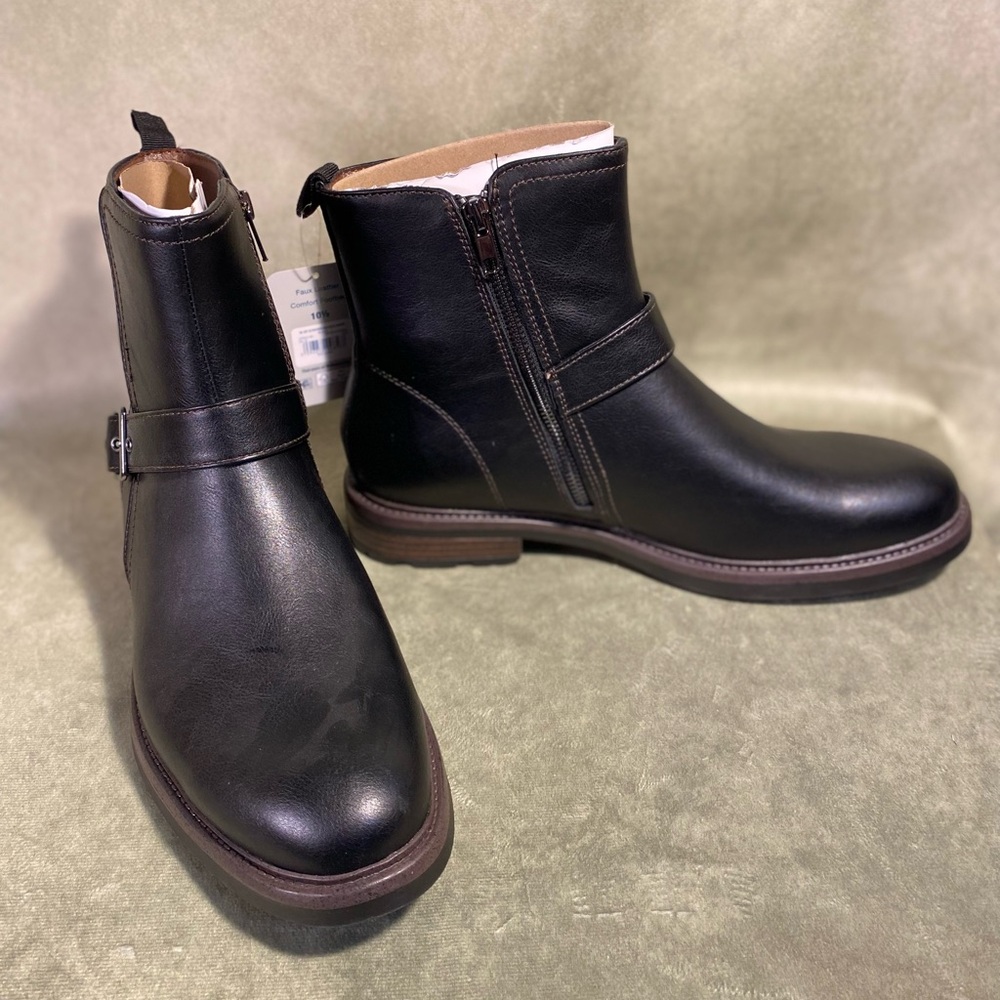 George Black Faux Leather Buckle Boots - Picture 3 of 9